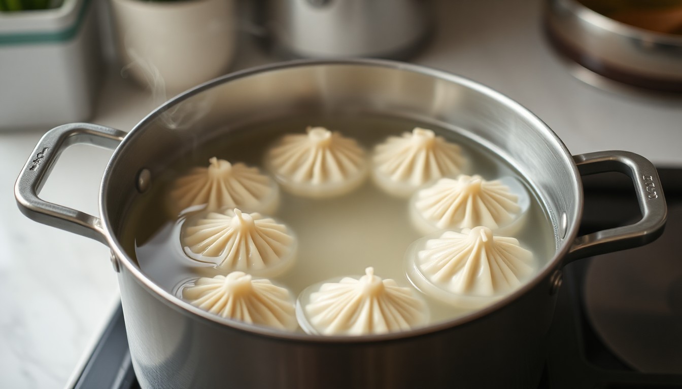 Garnek z goraca woda do pierogow